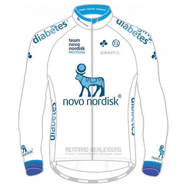 2017 Fahrradbekleidung Novo Nordisk Wei Trikot Langarm und Tragerhose